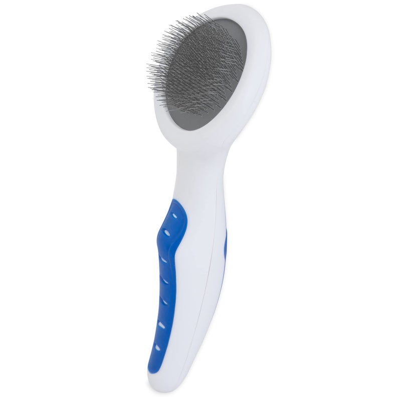 JW Petmate GripSoft Cat Brush, White & Blue, One Size - Image 1