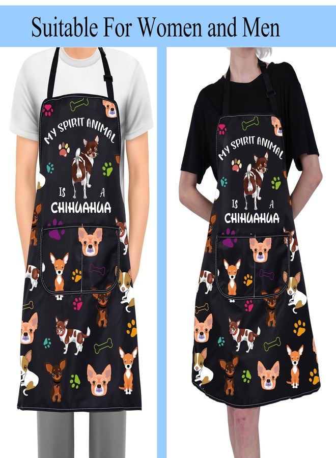 BNQL Chihuahua Apron Funny Chihuahua Gift for Chihuahua Lover Owner Spirit Animal Is a Chihuahua Cooking Kitchen Apron with Pocket (Chihuahua Apron) - Image 5