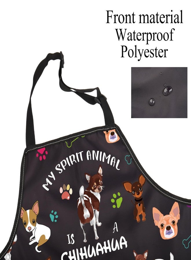 BNQL Chihuahua Apron Funny Chihuahua Gift for Chihuahua Lover Owner Spirit Animal Is a Chihuahua Cooking Kitchen Apron with Pocket (Chihuahua Apron) - Image 4