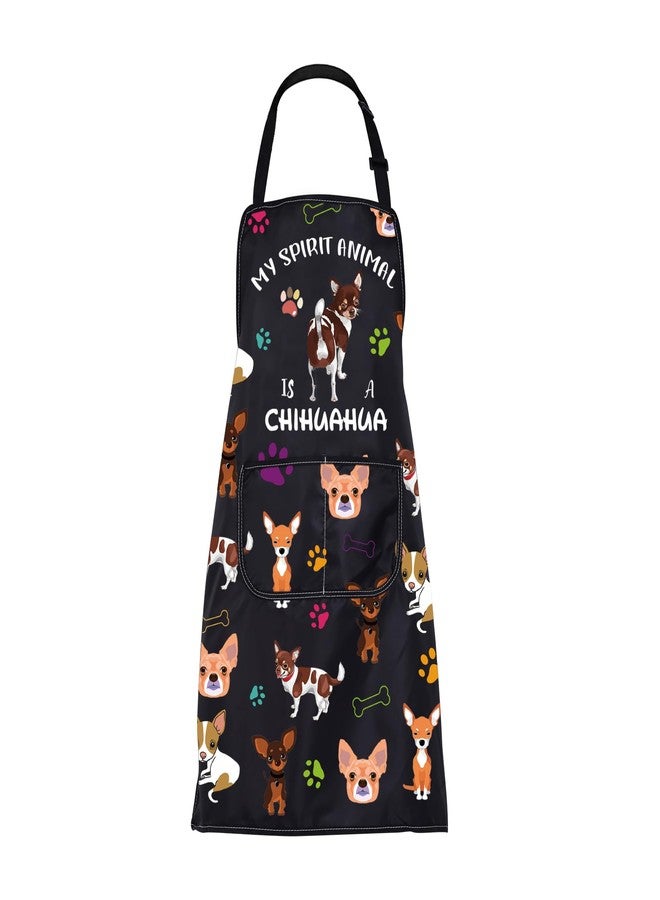 BNQL Chihuahua Apron Funny Chihuahua Gift for Chihuahua Lover Owner Spirit Animal Is a Chihuahua Cooking Kitchen Apron with Pocket (Chihuahua Apron) - Image 1