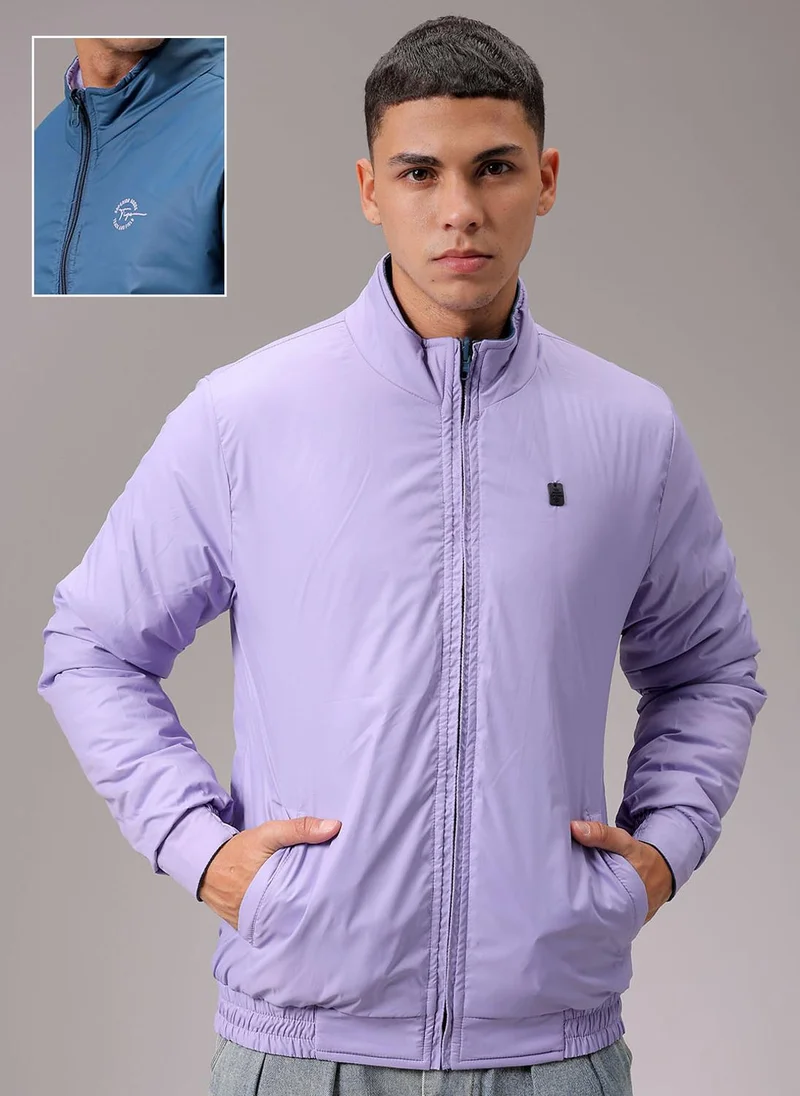 ذا انديان كراج كو Men Slim Fit Solid Reversible Puffer Jackets