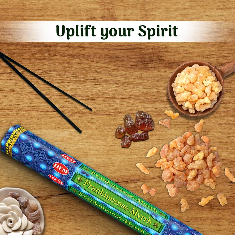 Hem Frankincense Myrrh Incense Sticks - 120 Count | Natural Air Purifying Aromatherapy | Calming and Cleansing Fragrance | Perfect for Meditation and Relaxation | Long-Lasting Burn. - Image 5