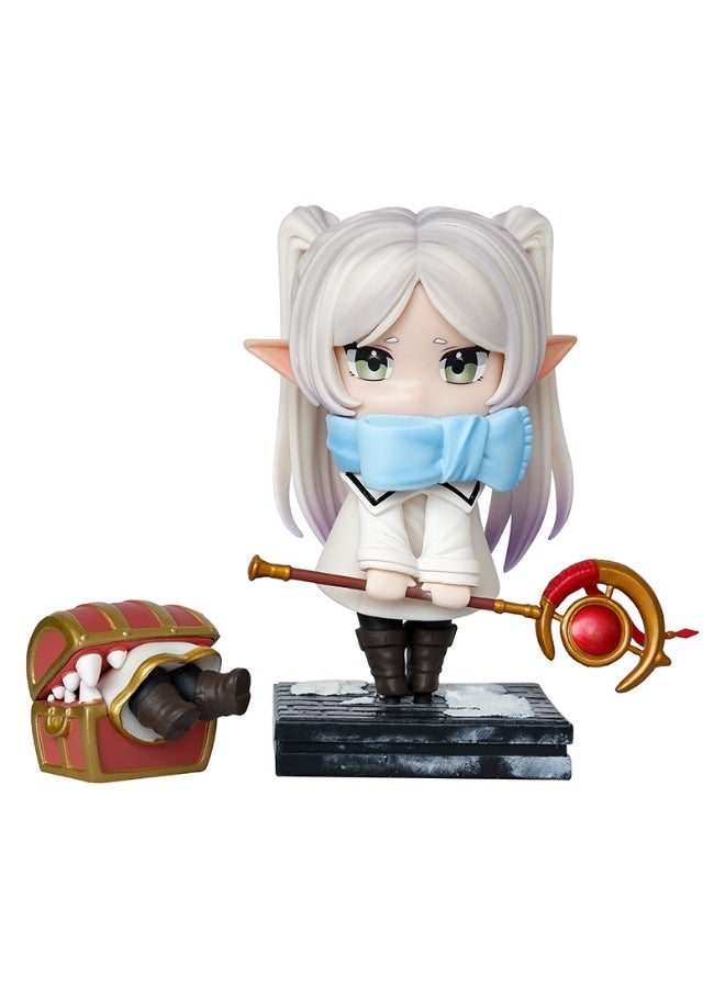 هالامودو Chibi Frieren الشتاء Ver مع شكل عصا سحرية ، لعبة تمثال فتاة الأنيمي ، مجموعة هدايا عيد ميلاد شكل أنيمي ، ديكورات المكتب ، 18 سم - Image 2