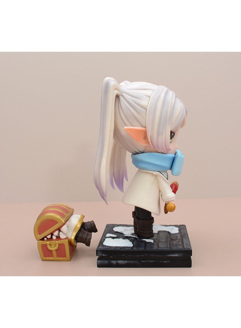 هالامودو Chibi Frieren الشتاء Ver مع شكل عصا سحرية ، لعبة تمثال فتاة الأنيمي ، مجموعة هدايا عيد ميلاد شكل أنيمي ، ديكورات المكتب ، 18 سم - Image 4