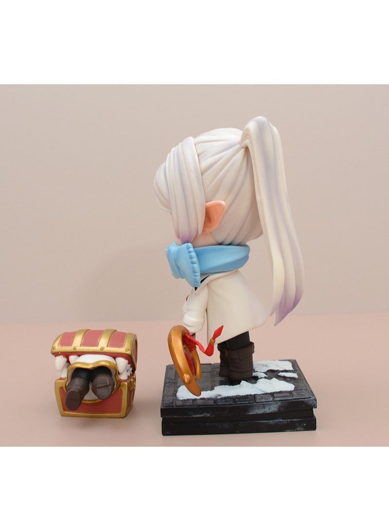 هالامودو Chibi Frieren الشتاء Ver مع شكل عصا سحرية ، لعبة تمثال فتاة الأنيمي ، مجموعة هدايا عيد ميلاد شكل أنيمي ، ديكورات المكتب ، 18 سم - Image 3