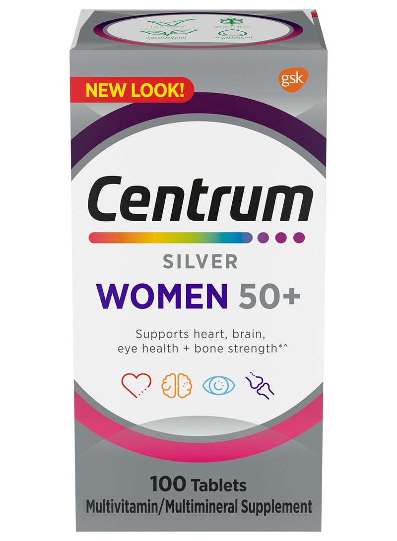 Centrum Silver Women 50+, Multivitamin And Multimineral, 100 Tablets Packaing May Vary - Image 1
