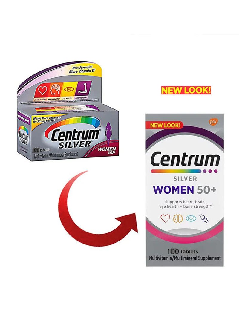 Centrum Silver Women 50+, Multivitamin And Multimineral, 100 Tablets Packaing May Vary - Image 2
