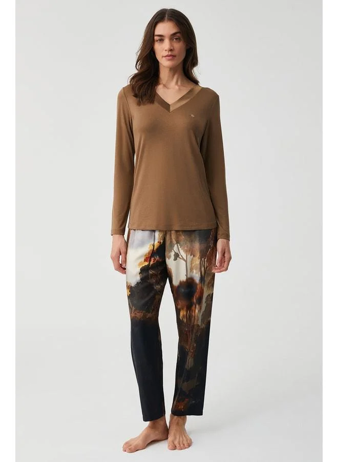 Penye Mood Soft textured pajama set.