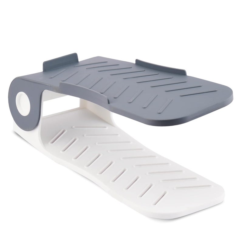 Mechdel Adjustable Shoe Slots Organizer Portable Shoe Rack Space Saver Rack Holder White And Grey Combo 12 Plastic Acrylonitrile Butadiene Styrene - Image 2