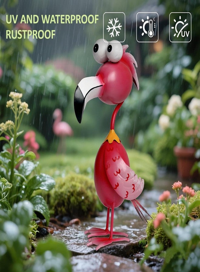 Kircust Flamingo Decor Yard Decorations Outdoor Garden Statue Outdoor Metal Bird Yard Art Pink Flamingos for Yard Patio Backyard Porch Decorations - Image 4