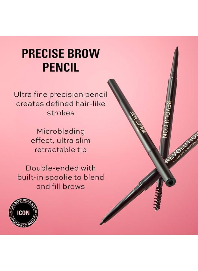 REVOLUTION Precise Brow Pencil - Dark Brown - Image 3