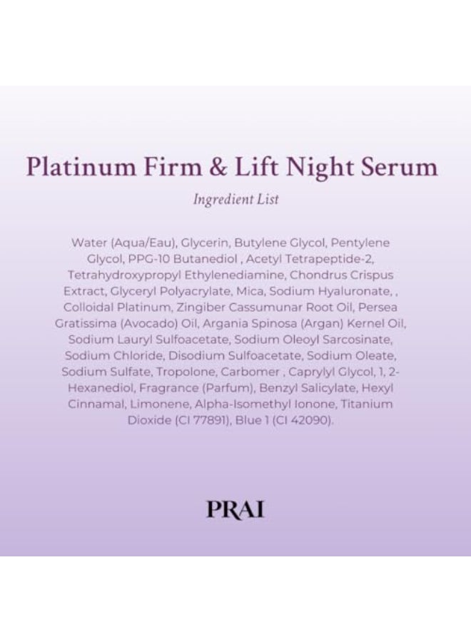 PRAI Beauty Platinum Firm and Lift Night Serum AntiAging Face Serum for Instant Face Lift Nourishing and Hydrating Serum Vegan CrueltyFree 1 Fl Oz - Image 3