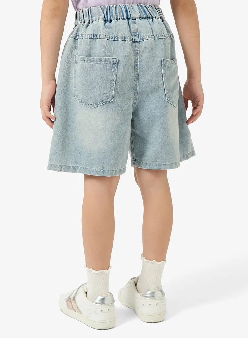 Pinata  Bow-Pearl Embellished Denim Shorts for Women | Best Price UAE