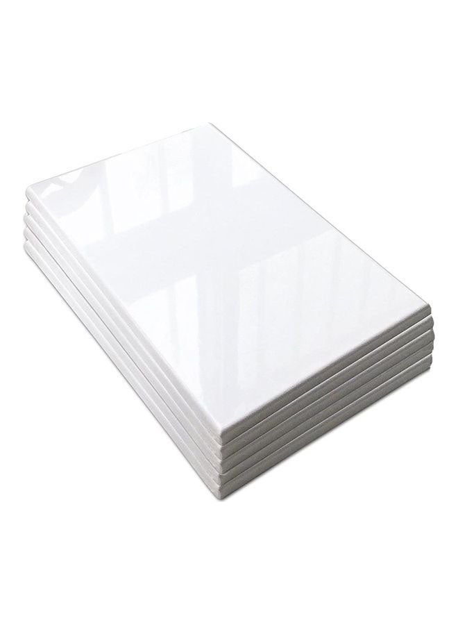 5 Piece Pre-stretched Blank Canvas Board 20x30 cm Cotton 280gsm White - Image 1