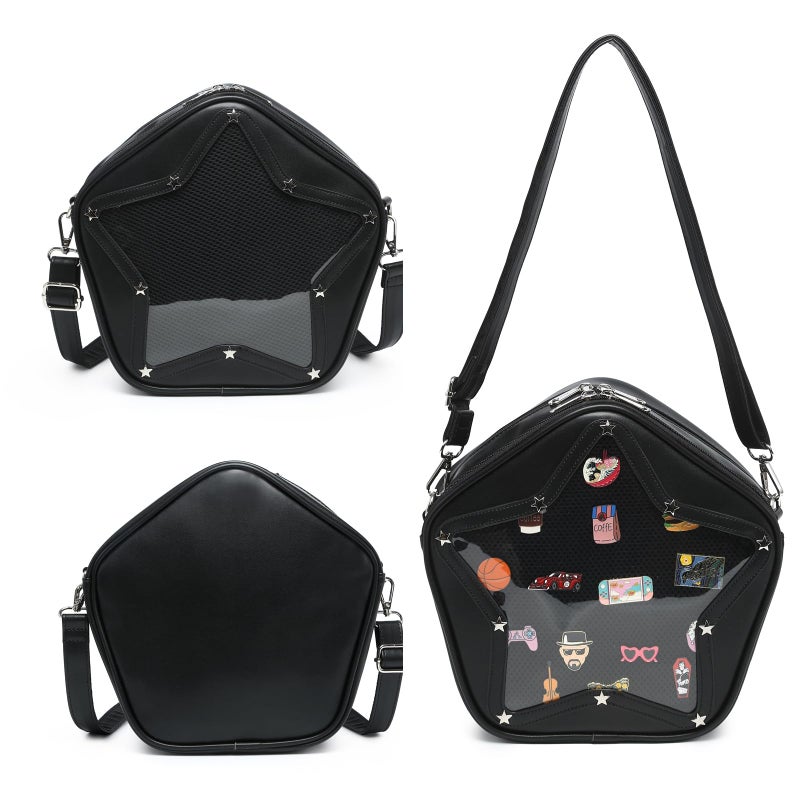 CHERRY SAUCE Kawaii Star PU Leather Ita Bag Y2k Shoulder Crossbody Bag Aesthetic Cute Pin Display - Image 3