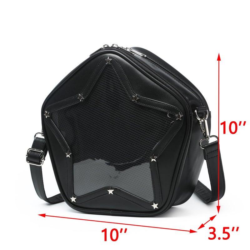 CHERRY SAUCE Kawaii Star PU Leather Ita Bag Y2k Shoulder Crossbody Bag Aesthetic Cute Pin Display - Image 2