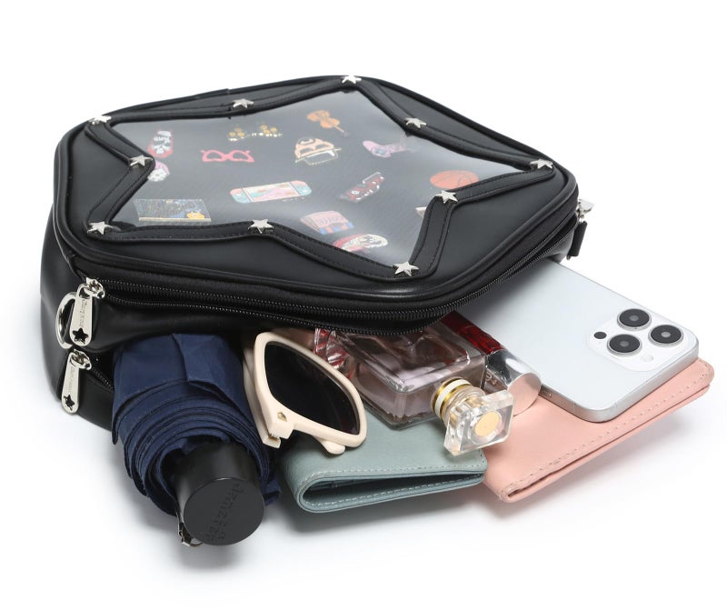 CHERRY SAUCE Kawaii Star PU Leather Ita Bag Y2k Shoulder Crossbody Bag Aesthetic Cute Pin Display - Image 5