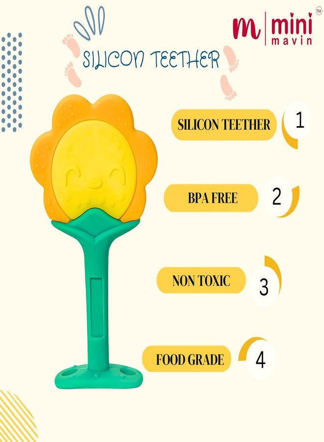 MINI MAVIN Silicone Teether for 6 to 12 Months Baby, BPA Free 100% Food Grade Baby Teethers 6-12 Months, Easy to Grasp Chew, Teething Toy, Teethers for 3 to 6 Months BPA Free, Soothes Gum (Sun+Moon) - Image 4