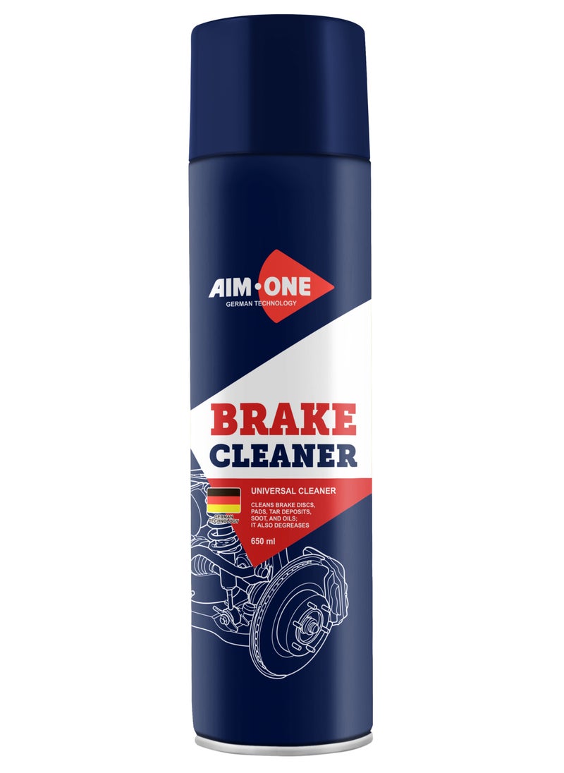 AIM-ONE Aim One Brake Cleaner 650ml - Universal Cleaner -Cleans Brake Discs - Brake Pads - Tar Deposits - Soot & Oils 