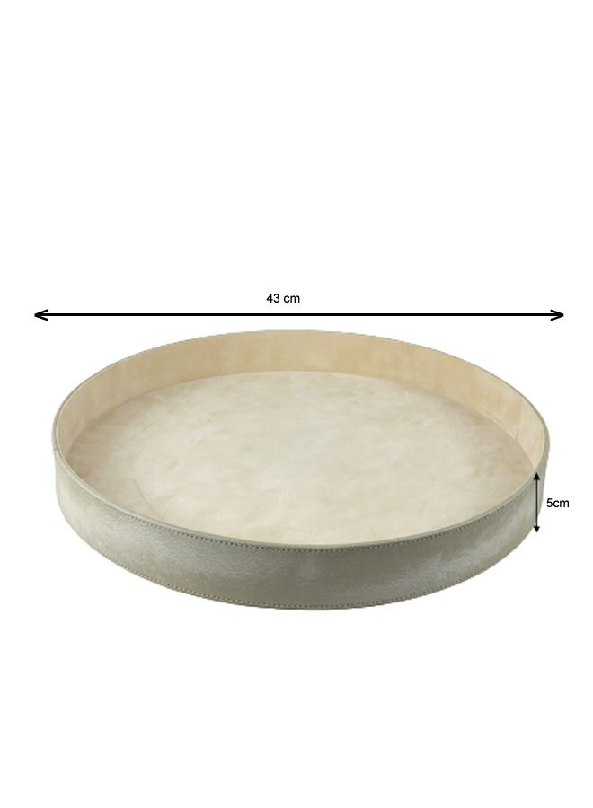 Lamsit Ibdaa LAMSIT IBDAA Round Leather Tray | Decorative Tray | Jewellery Tray | Coffee Tray | Serveware | Serving Platter | Round Platter - Image 2