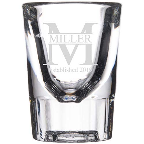 Sofia's Findings Personalized Whiskey Shot Glasses  Custom Engraved set of 4  Miller Design 