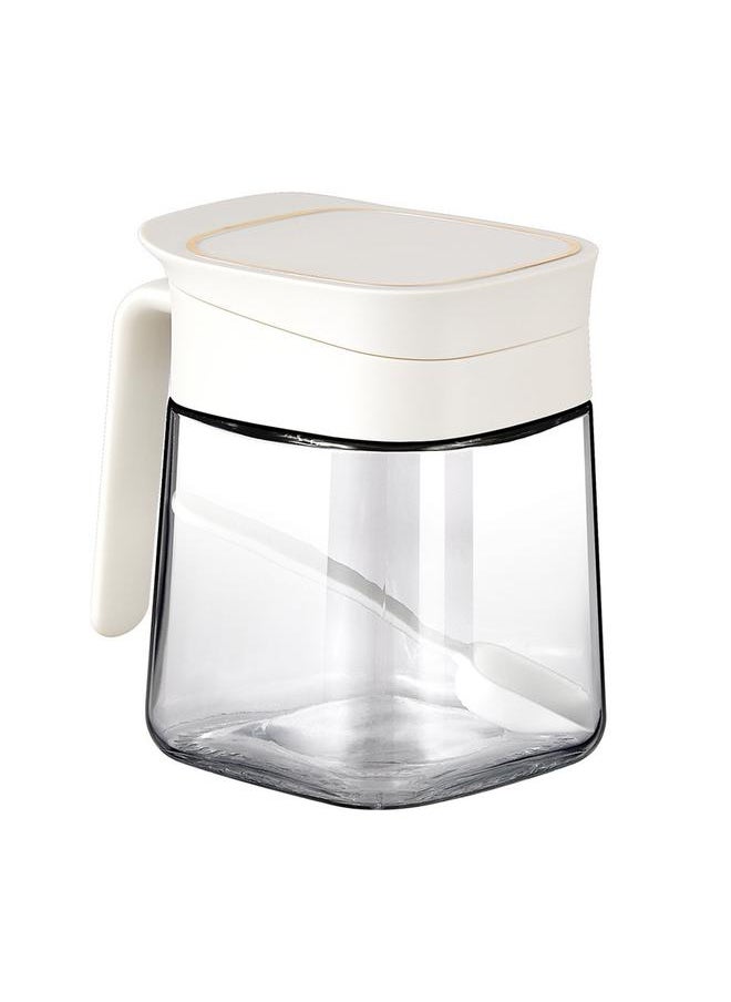 Thoraya Spice Jar Glass Transparent Salt Sugar Pepper Seasoning Container Bottle for Home Kitchen White  - Image 1