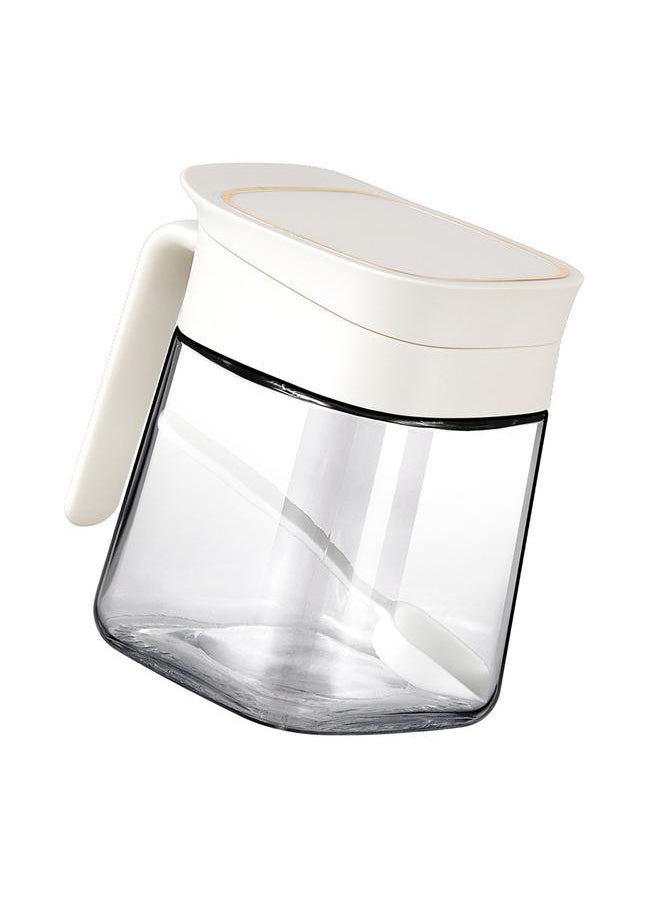 Thoraya Spice Jar Glass Transparent Salt Sugar Pepper Seasoning Container Bottle for Home Kitchen White  - Image 5