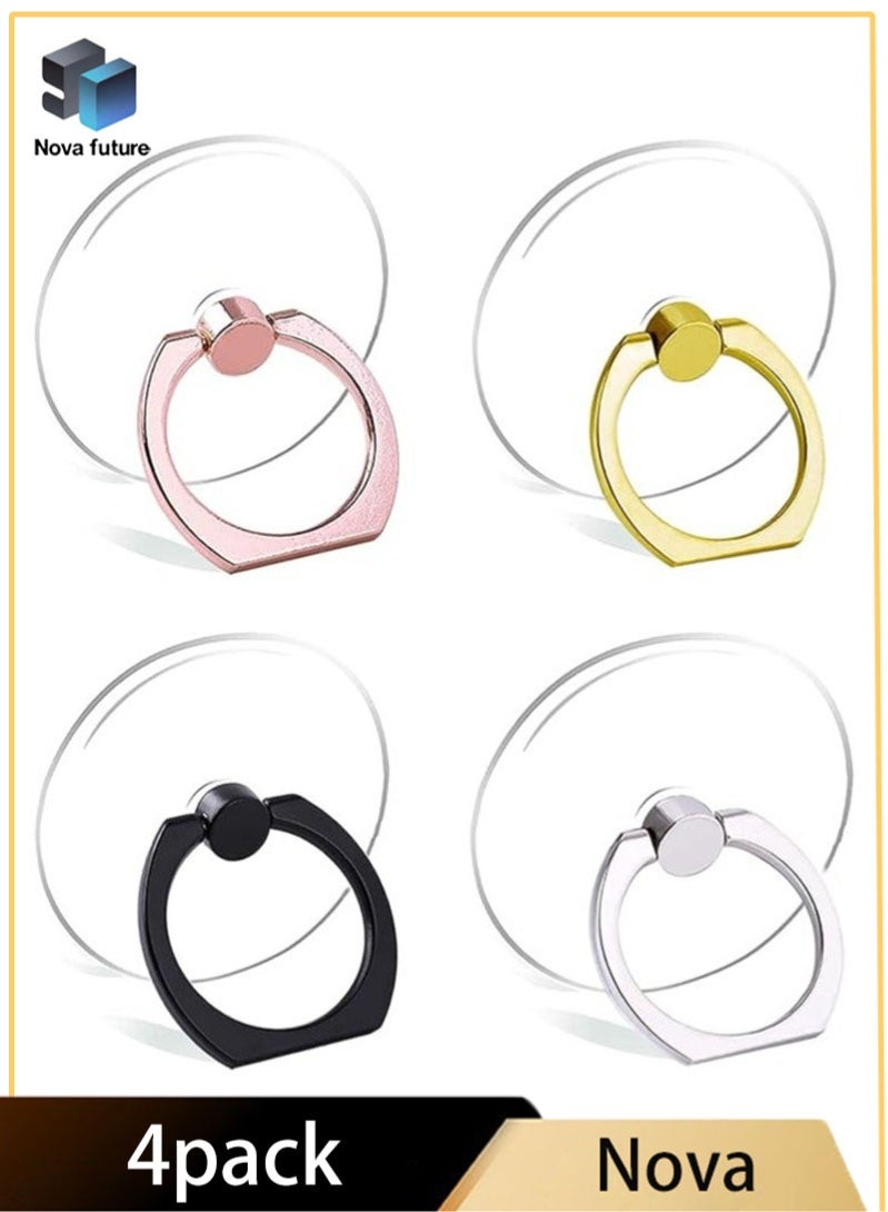 مستقبل نوفا Cell Phone Ring Holder Stand Transparent Finger Grip Loop 360 Degree Rotation Finger Ring Stand (Black Sliver Gold Rose Gold ) - Image 1