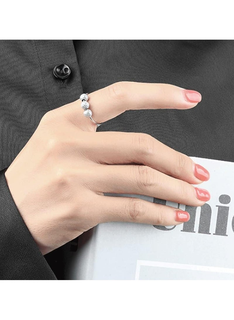 أوزيغالور 6 عبوات من خواتم القلق للنساء، زهرة وفراشة CZ قابلة للتعديل، هدية لتخفيف التوتر - Image 5