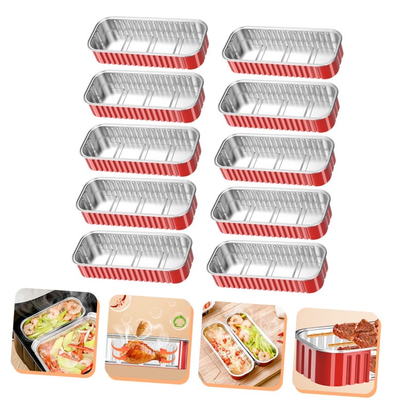 10Pcs Disposable Aluminum Foil BBQ Pans Non Stick Surface Indirect Cooking Accessories - Image 5