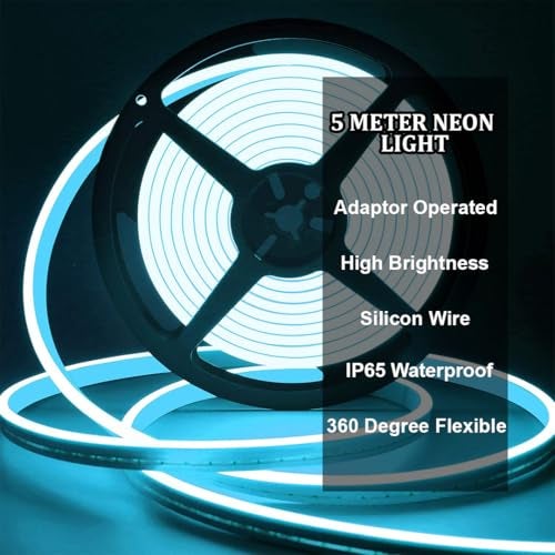 fizzytech LED Ice Blue Neon Rope Strip Light - Image 4