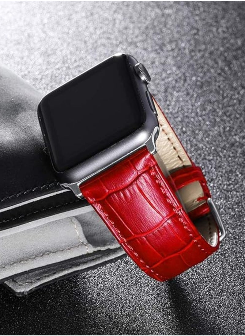 TEMPO Durable Band Compatible with Apple Watch Ultra 2/1 Ultra 49mm 46mm 45mm 44mm 42mm for Men Women, Crocodile Leather ,Waterproof Strap for iWatch Series 10 9 8 7 6 5 4 3 2 1 SE  - Image 5
