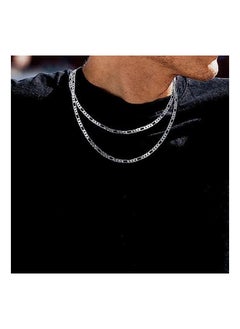 Generic 925 Sterling Silver Clasp 4mm Figaro Chain Diamond Cut Chain Necklace  - Image 3