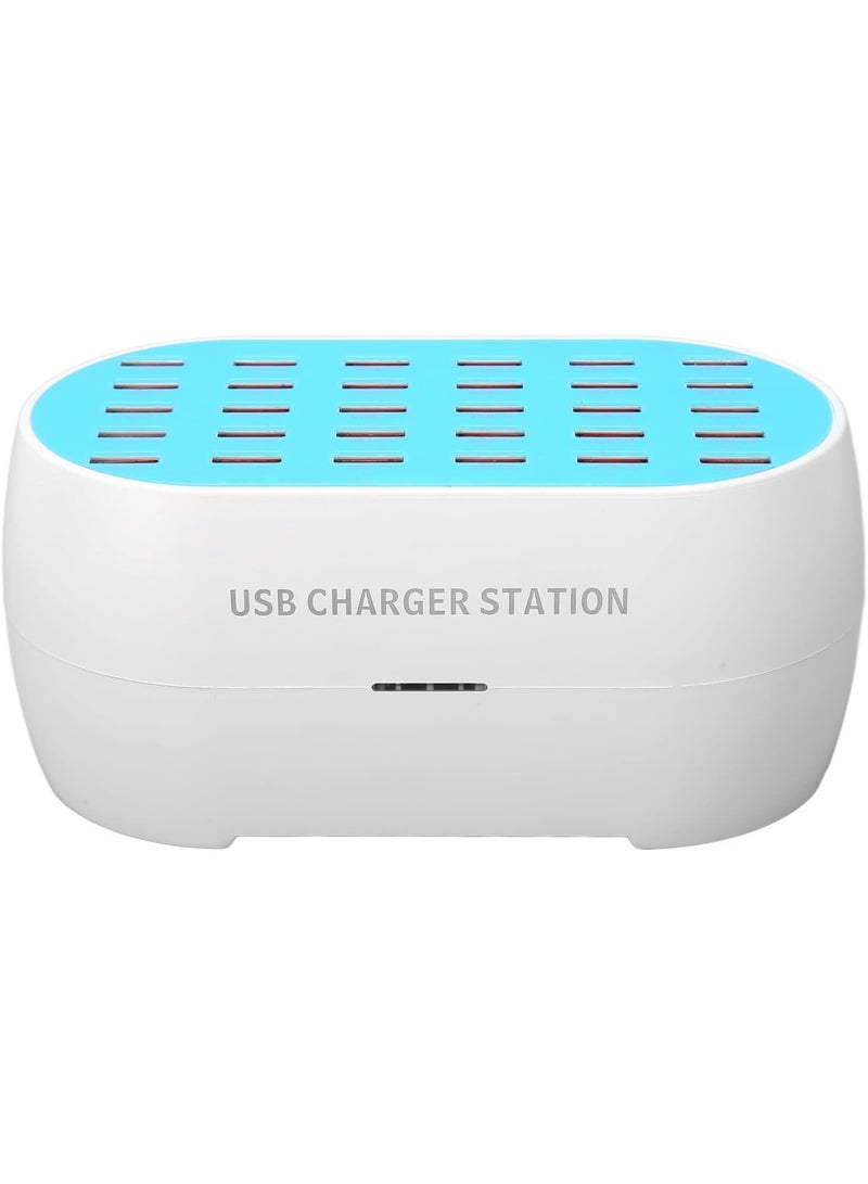 MUNTAQI 30-Port USB Charging Station Box 160W | 1A-2.4A Multi-Device USB Wall Charger | Fast Desktop Charging Hub with Cooling Fan – Ideal for Office, School & Home - Image 1