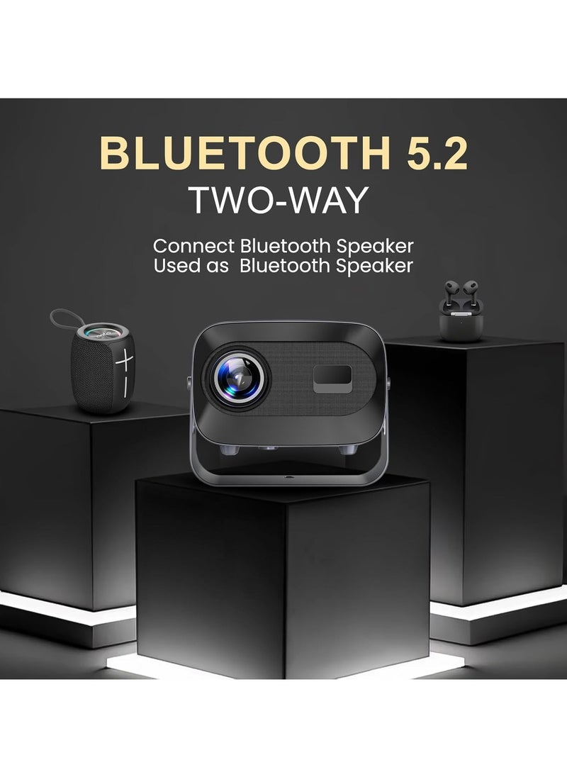 GTSOL - Projector [ Android 11.0/Electric focus] with WiFi 6 and Auto keystone,15000lumens Movie Projector,Full HD 1080P Supported 360° Angle adjustment Video Projector,home theater A10 PLUS - Image 1