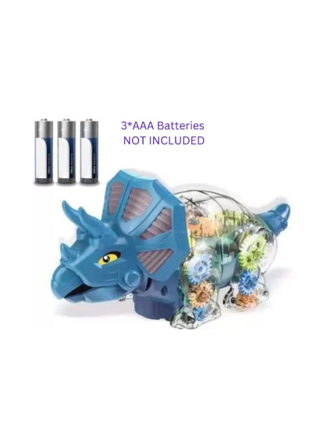 TOY GARDEN Electric Transparent Gear Dinosaur Car Toy with Lights & Music – Flashing Luminous Dino Vehicle for Kids - Image 2