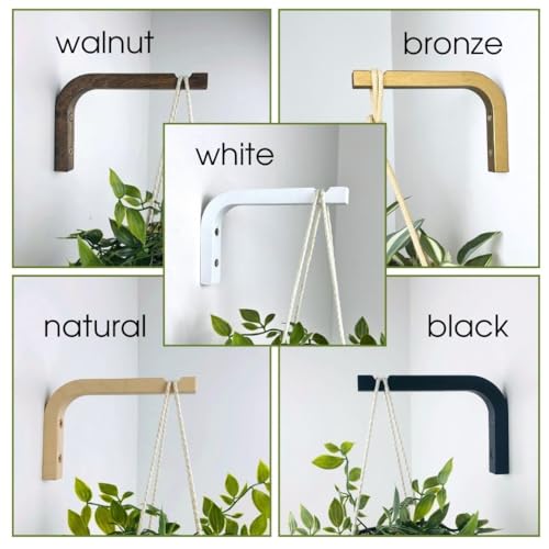 EvenWood 2Piece Set of Plant Hooks for Wall 6 inch Mounted Wooden Plant Hook Indoor and Outdoor Bracket Plant Hanger for Planters Lanterns Bird Feeders Patio Decorations White - Image 3