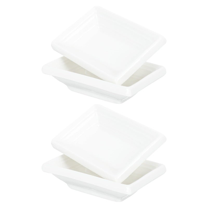 Ceramic Soy Sauce Dish Set 4 Pack 3 Inch Mini Plates for Japanese Dining - Image 2