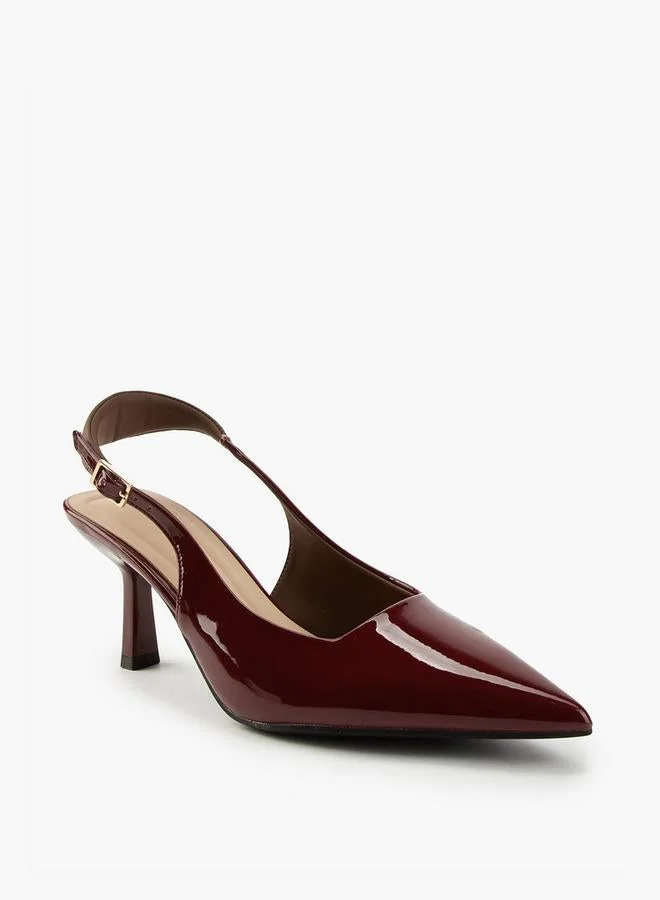 Flora Bella By Shoexpress Solid Pointed Toe Shoes with Buckle Closure and Stiletto Heels