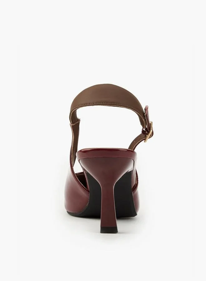Flora Bella By Shoexpress Solid Pointed Toe Shoes with Buckle Closure and Stiletto Heels