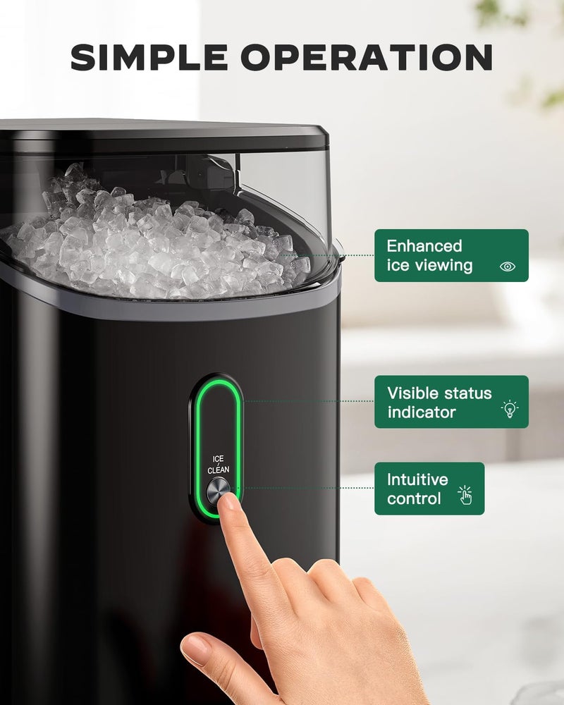 Silonn Nugget Ice Maker Countertop, Pebble Ice Maker with Soft Chewable Ice, One-Click Operation Ice Machine with Self-Cleaning, 33lbs/24H for Home,Kitchen,Office - Image 5