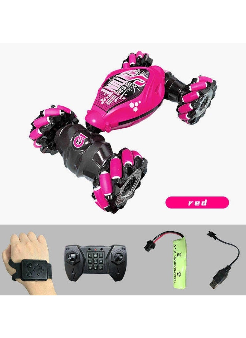 Huitich Remote Control Stunt Car with Gesture Control and Rechargeable Battery Red  - Image 1