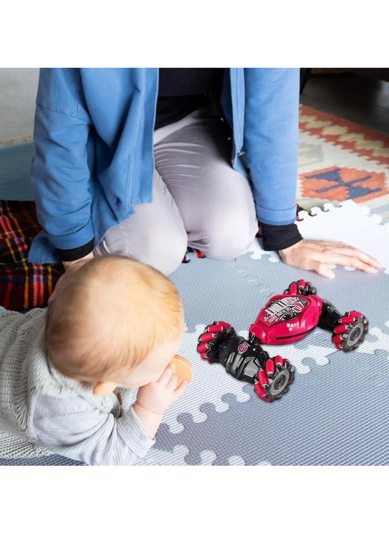 Huitich Remote Control Stunt Car with Gesture Control and Rechargeable Battery Red  - Image 2