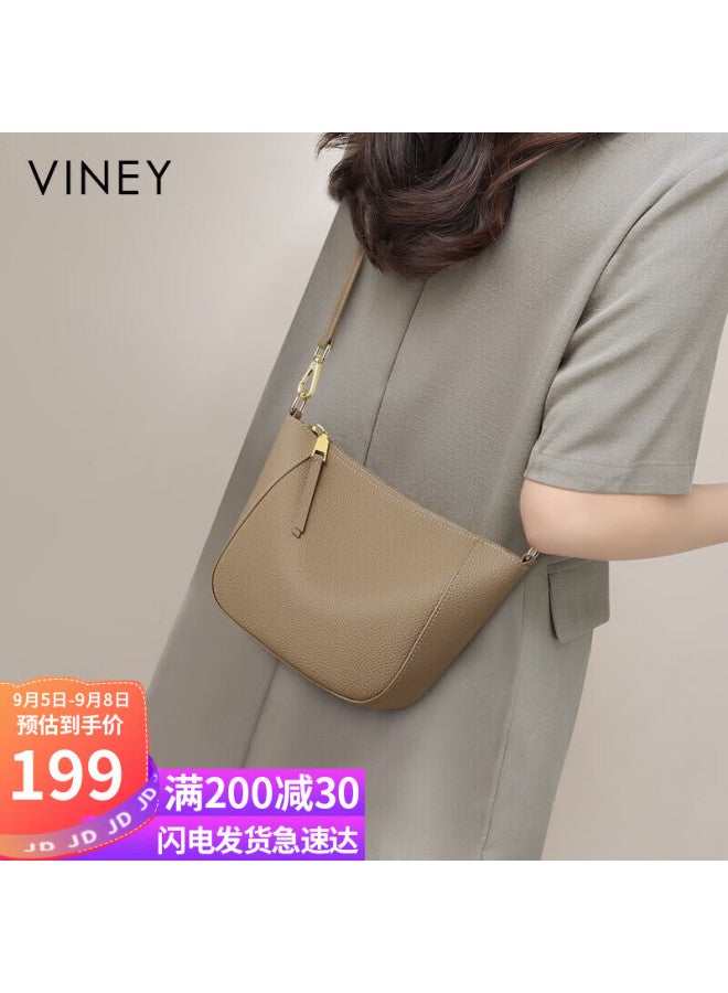 Viney Women's Handbag, Cowhide Crossbody Dumpling Bag, Light Luxury Commuter Shoulder Bag, Birthday Gift With High-end Feel For Girlfriend Or Wife - Image 1