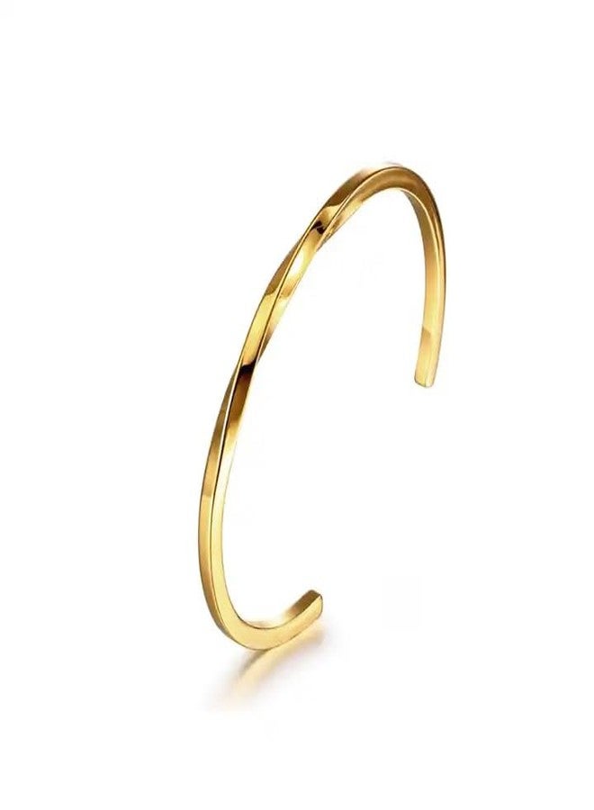 Amaal Bracelet for Men girls women Boys brother boyfriend gents Fashion Gold Bracelet for Boys Stainless Steel stylish golden hand cuff Kada for men Cuff accessories mens Bracelets adjustable A460 - Image 1