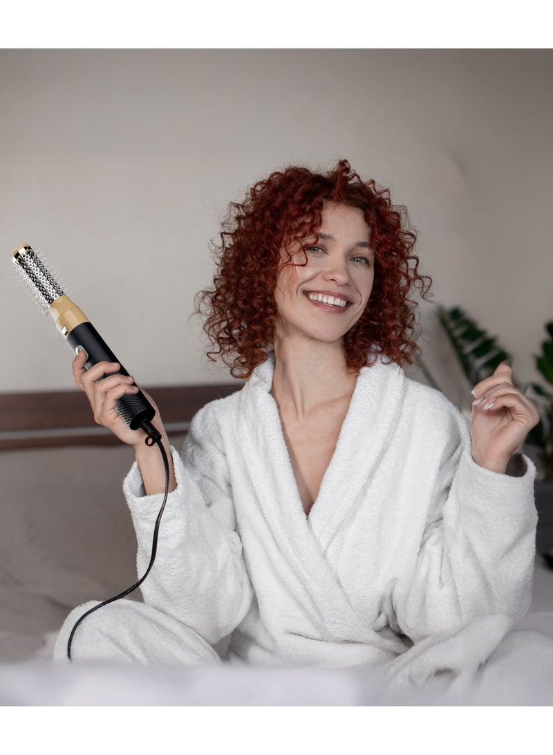 porodo Multi-Styling Hair Dryer Set with 5 Drying Combs / No-Frizz Negative Ions / 30mm spiral curler / Straightening / Volumizing and Curling - Black - Image 2