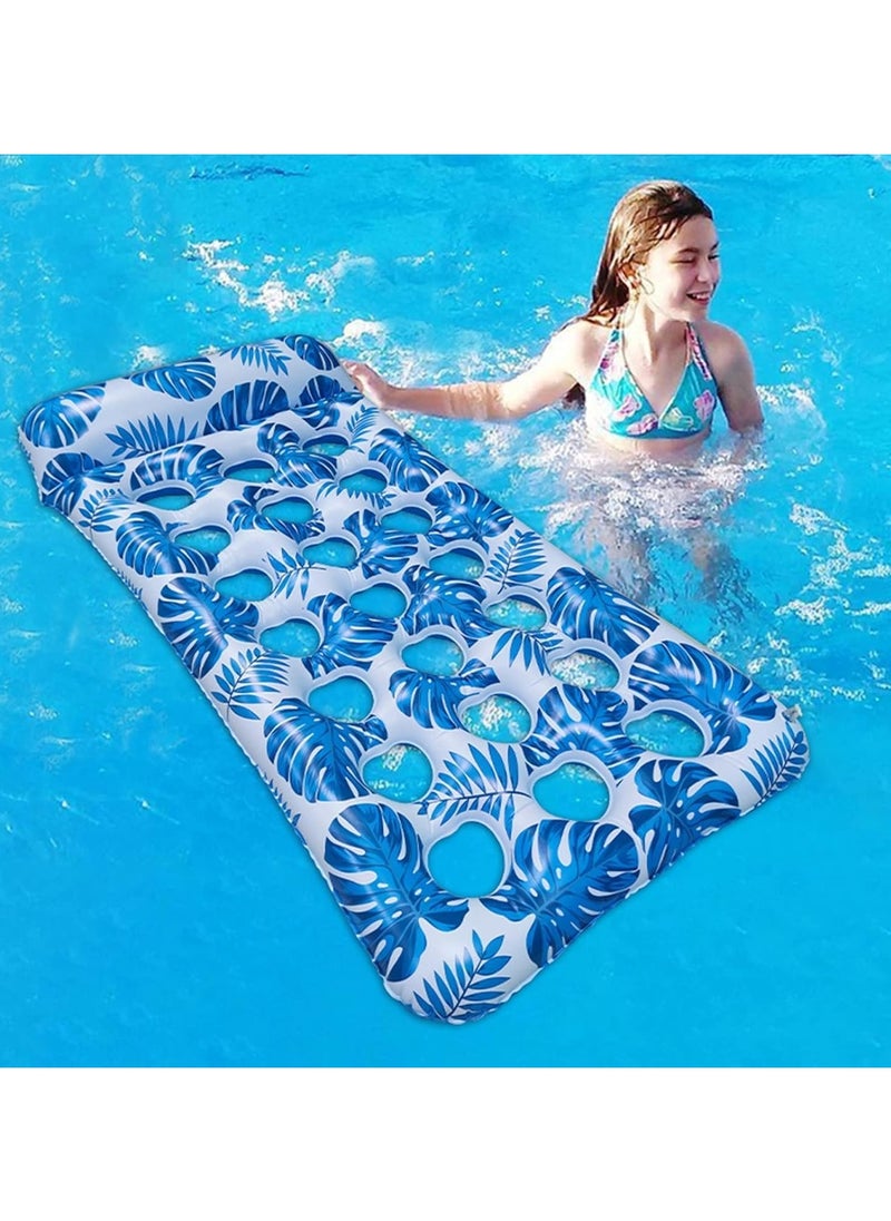 Jorunb - Pool float for adult,Pool Lounger Float,Water Lounger Pool Chair Lounge,Inflatable Pool Hammock Float 21-Cooling Holes, Floating Mat Swimming Pool Floats Toys for Pool Party, Beach, Lake,blue - Image 1