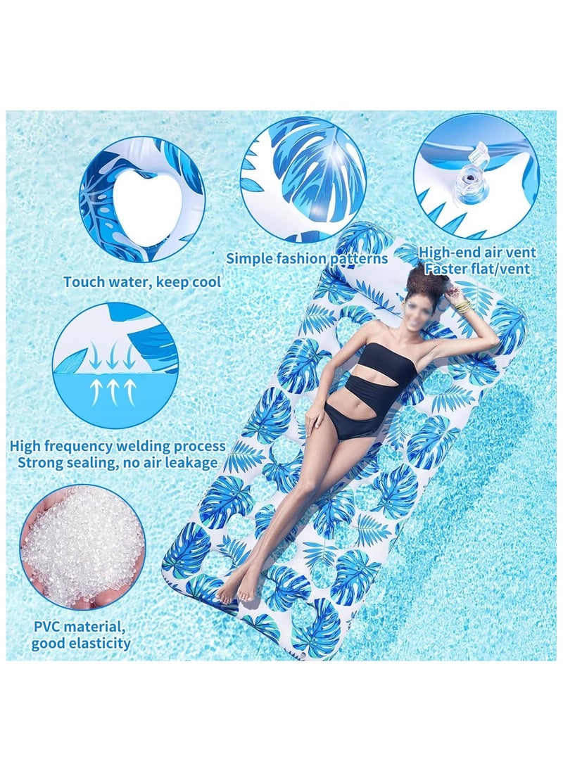 Jorunb - Pool float for adult,Pool Lounger Float,Water Lounger Pool Chair Lounge,Inflatable Pool Hammock Float 21-Cooling Holes, Floating Mat Swimming Pool Floats Toys for Pool Party, Beach, Lake,blue - Image 1