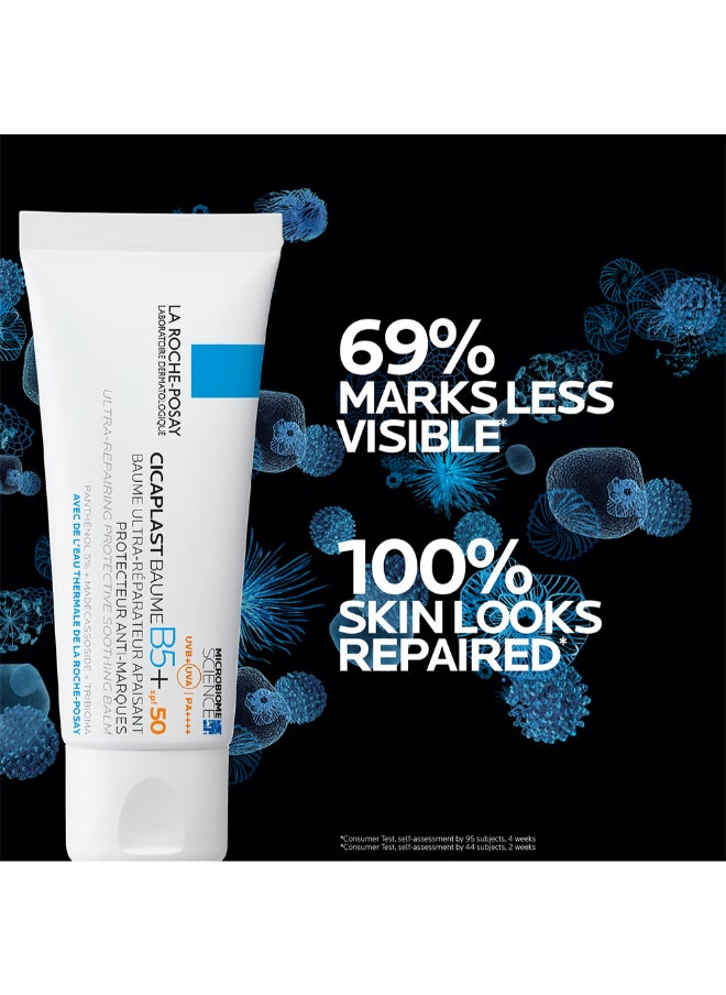 LA ROCHE-POSAY سيكابلاست بوم B5+ SPF 50: بلسم مهدئ ومصلح للبشرة الجافة والمتهيجة والمعرضة للشمس  - Image 5