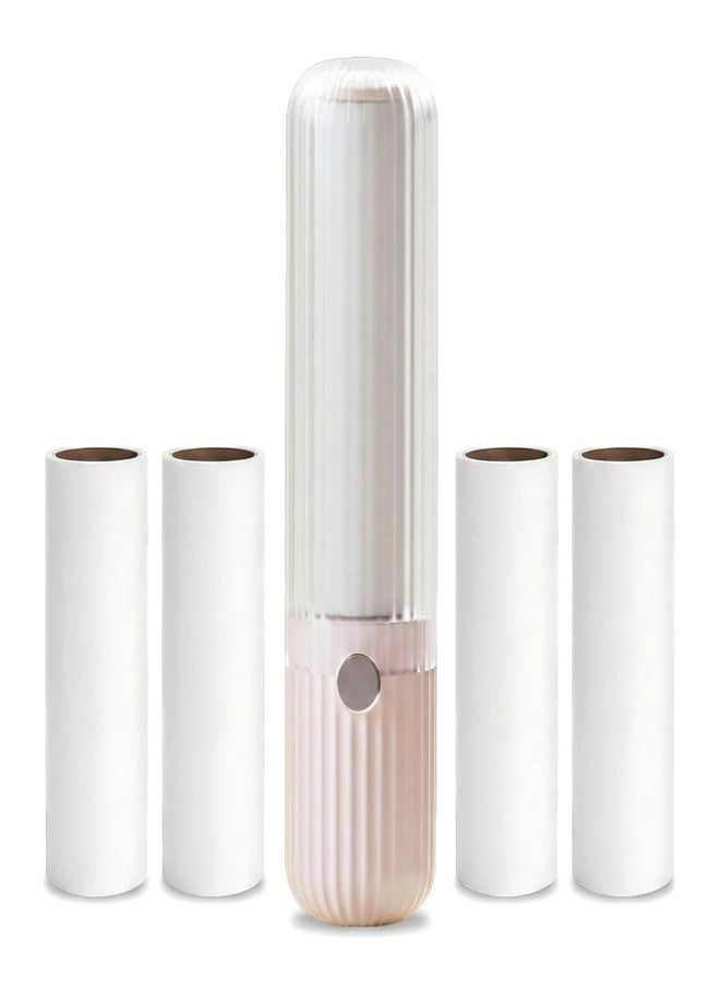tokerut 1PC Pet Hair Lint Roller with 4 Refills, Mini Portable Travel Lint Roller for Clothes & Furniture, Dog & Cat Hair Remover for Couch, Car & Office, Compact Pink Lint Remover (5.3" x 1.26") - Image 1